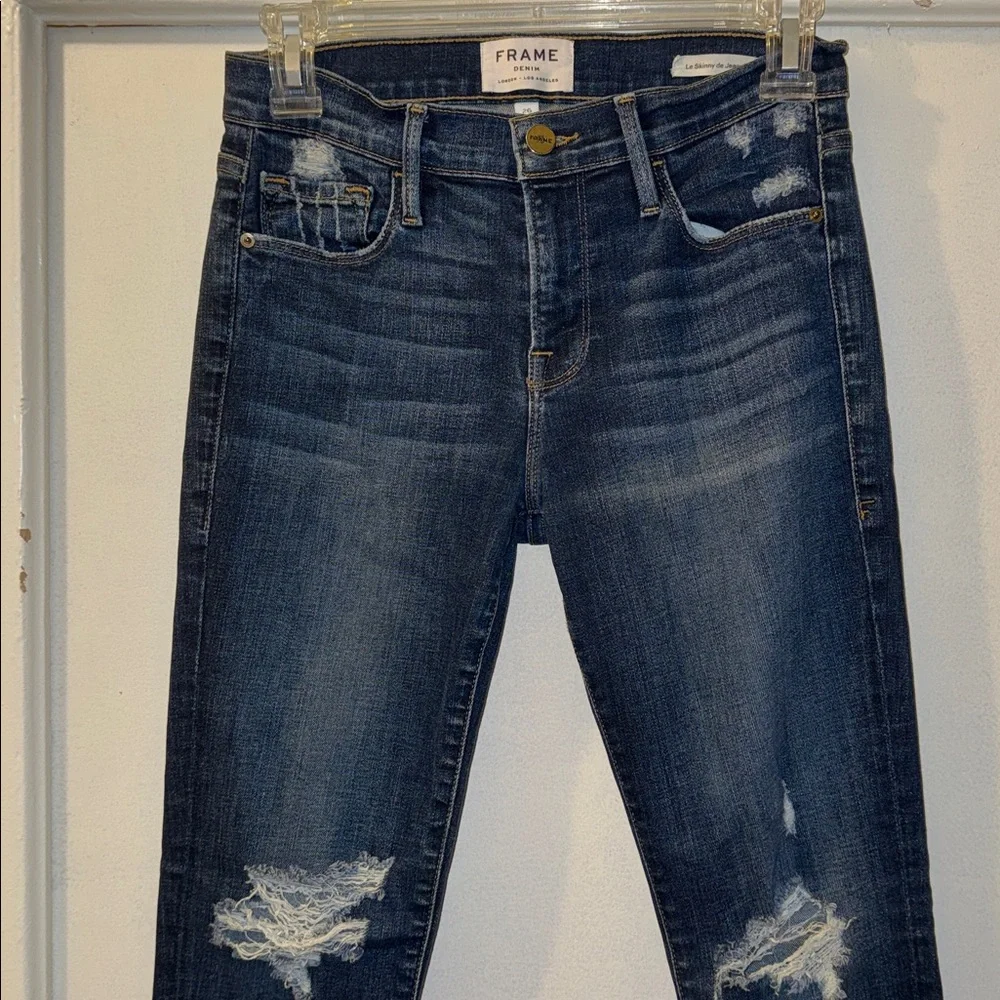 Frame Denim Le Skinny de Jeanne RN# 139021 CUT# 2354 STYLE# LSJ148 WRILEY Sz 26 - Picture 6 of 15
